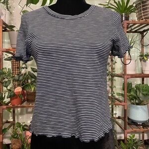Striped navy blue Cropped Women's Top M